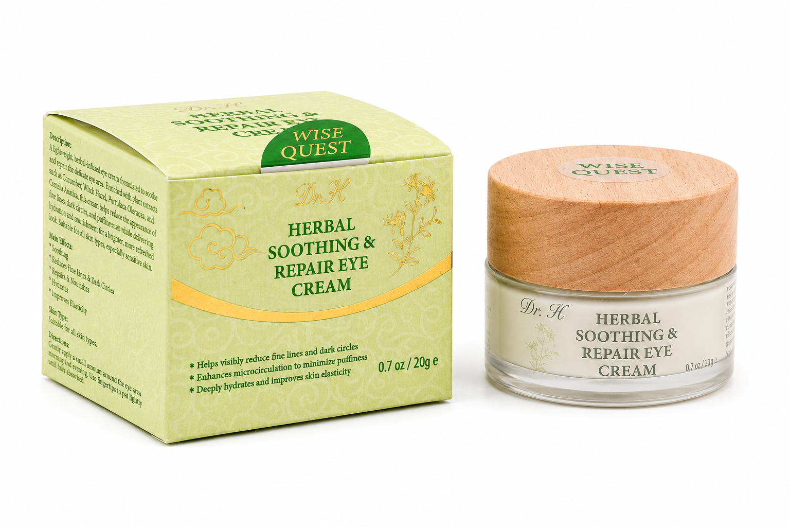 WiseQuest Herbal Soothing & Repair Eye Cream packaging